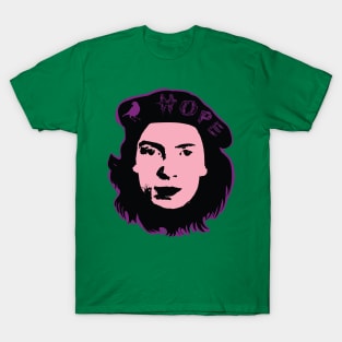 HOPE is the Thing With Feathers Emily Dickinson Che Guevara Pop art design Purple Version T-Shirt